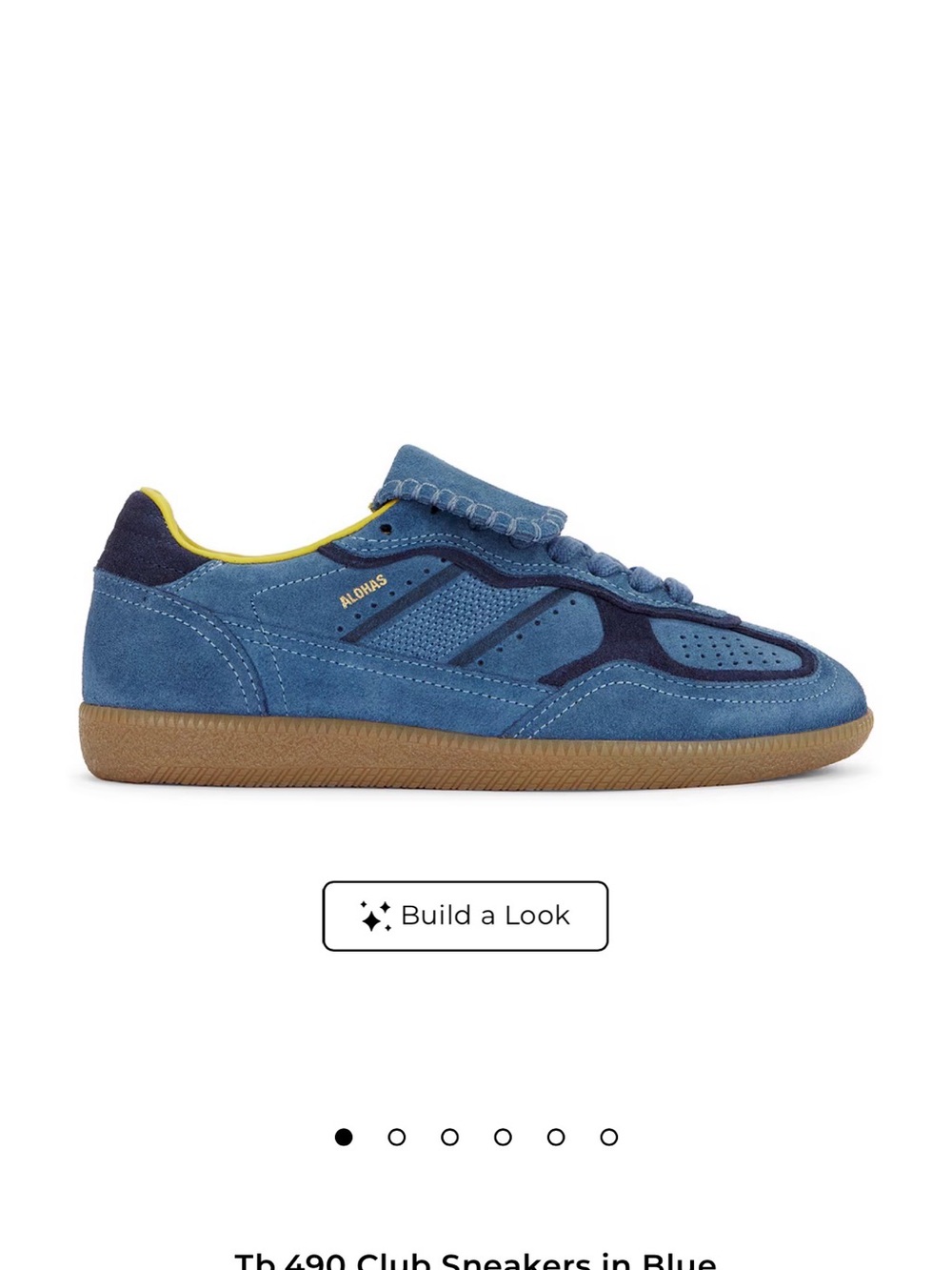 ALOHAS Men’s Slate Blue Suede Sneakers with Yellow Interior